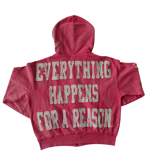 Pink "Everything Happens" Zip-UP